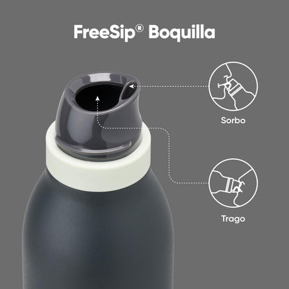 Owala FreeSip Twist Insulated Stainless Steel Water Bottle with Straw for Sports and Travel, BPA-Free, 24-oz, Blue/Grey (Foggy Tide)
