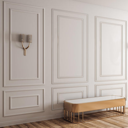 Pangda 6 Set Peel and Stick Wall Molding Kit Inner and Outer Layer Style Premade Wainscoting Panel for Interior Wall Moulding Decor Accent Wall Molding (31x54inch)