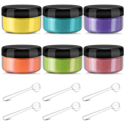 Heigble 6 Pcs 0.5 Ounce Glitter Embossing Powder Set for DIY Crafts Greeting Cards Making Scrapbooking Wedding Invitations (Bright Color)