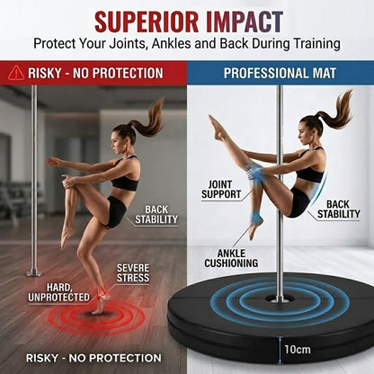 Pole Dance Crash Mat, Stripper Pole Mat with Pearl Cotton Filling & PU Leather, Round Foldable Aerial Yoga Mat for Pole Dancing, Gymnastics, Aerial Hoop, Easy Storage(F,79"x1.97")