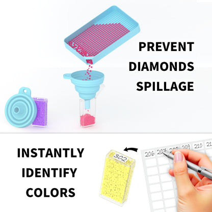 VANSUNS Diamond Painting Storage Containers Kits, Thickened Waterproof Portable Bead Storage Boxes for Diamond Painting Accessories and Tools, 80 Square Bottles