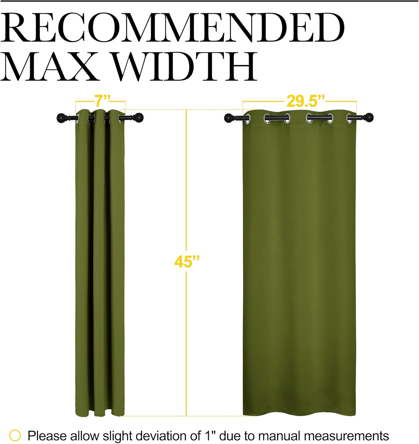 NICETOWN Blackout Curtain Panels - Thermal Insulated Holiday Draperies | Olive Green, 34x45 Inches (One Pair)