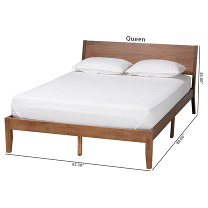 Baxton Studio Salvatore Platform Bed, Queen, Walnut Brown