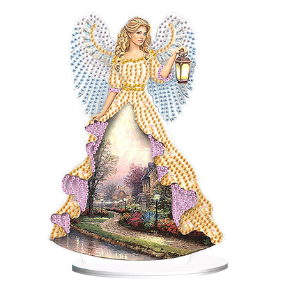 JZHYOAN Angel Diamond Art Desktop Ornaments Gem Painting Table Ornaments Gem Art for Adults Diamond Painting Desk Stand Crystal Arts Mosaic Kit DIY Desktop Kits with Special Shape