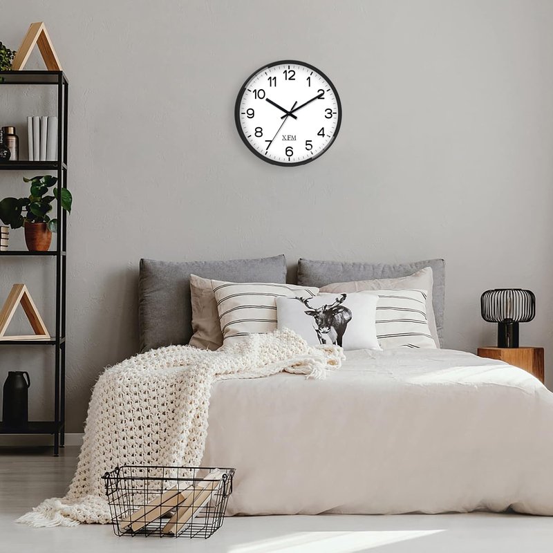 XFM Wall Clock Silent Wall Clocks Battery Operated 8 Inch Small Classic Analog Clock Modern Simple Decorative for Kitchen Office Bedroom Decor