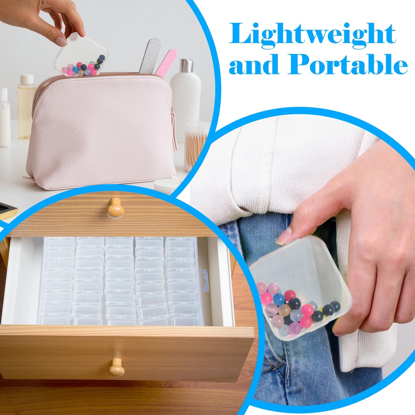 FDKYOEK 92 PCS Bead Organizer Box, Plastic Bead Storage Containers, Clear Beads Case Storage Organizer for Jewelry Making Small Craft Diamond Art Accessories