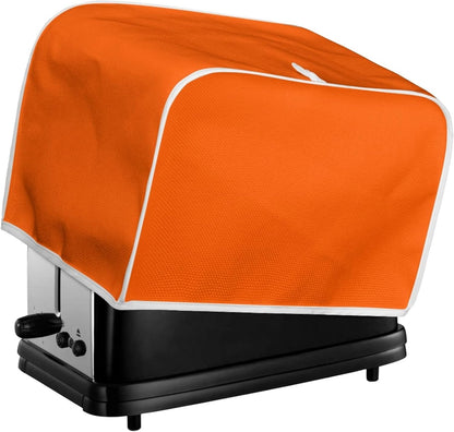Orange Toaster Dust Cover, Washable Polyester for 2 Slice Toaster, Fits Most Standard 2 & 4 Slice Toasters