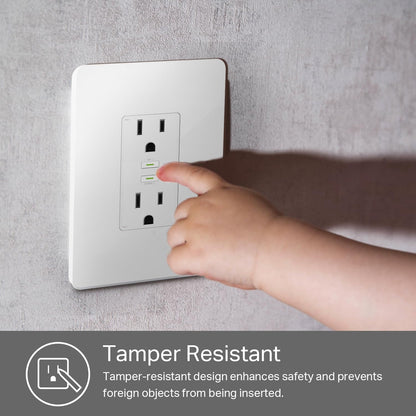 Kasa Smart Plug KP200, In-Wall Smart Home Wi-Fi Outlet Works with Alexa, Google Home & IFTTT, No Hub Required, Remote Control, ETL Certified , White, 1 Pack