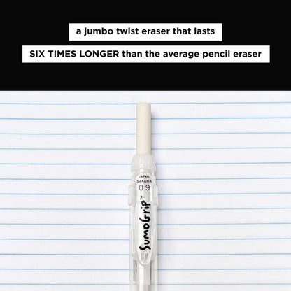 SAKURA SumoGrip Pencil with Comfort Grip - 0.9 mm Ergonomic Mechanical Pencil - Clear