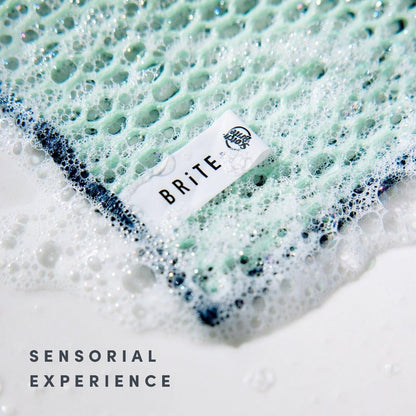 Brite by Scotch-Brite Limited Edition 4-Piece Scrub and Wipe Collection with 1 Rich-Foaming Dish Scrubber, 1 Quick-Dry Mesh Scrubber, and 2 Reusable Sponge Cloths