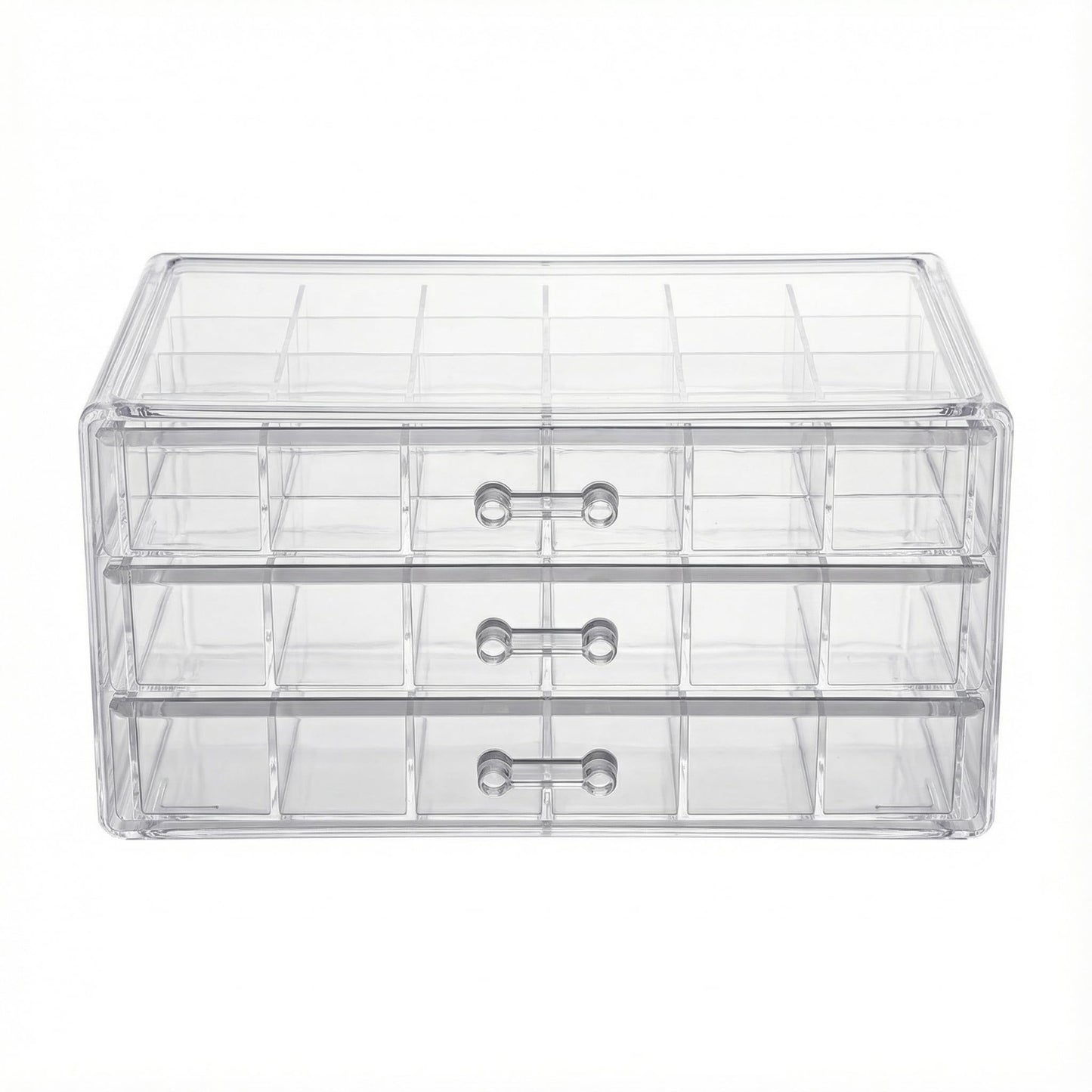 PNSXING Jewelry Organizer Large-Capacity 3-Tier 72-Grid - Perfect for Earrings, Necklaces, Rings & Beads (Clear)