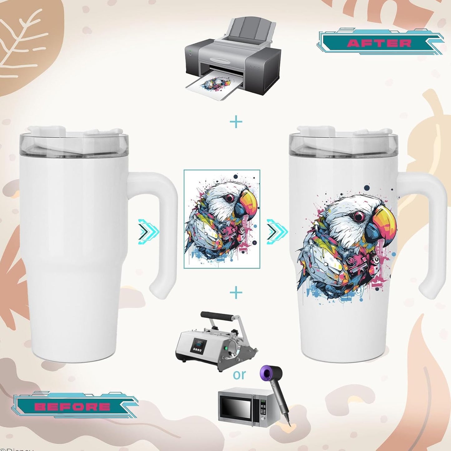 ZREGGUR 20 oz Sublimation Tumbler with Handle 12pcs, Keep Cold 24 Hours Stainless Steel Tumbler with Lid and Straw &Brush Double Wall Vacuum Reusable Sports Water Bottle with Handle Travel Coffee Mug