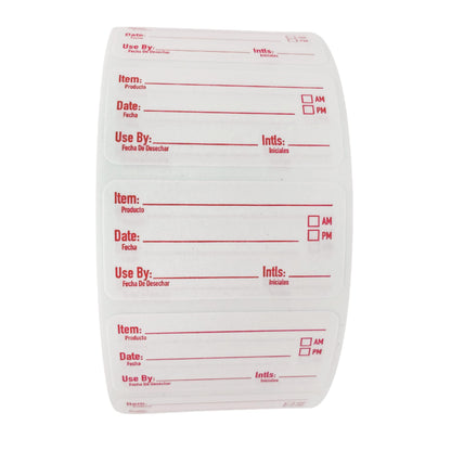 ATL Direct 2x1 Dissolvable Food Labels, 1000 Label Stickers, Bottle Labels for Storage Bins, Sticker Labels for Food containers, (1000, Red)