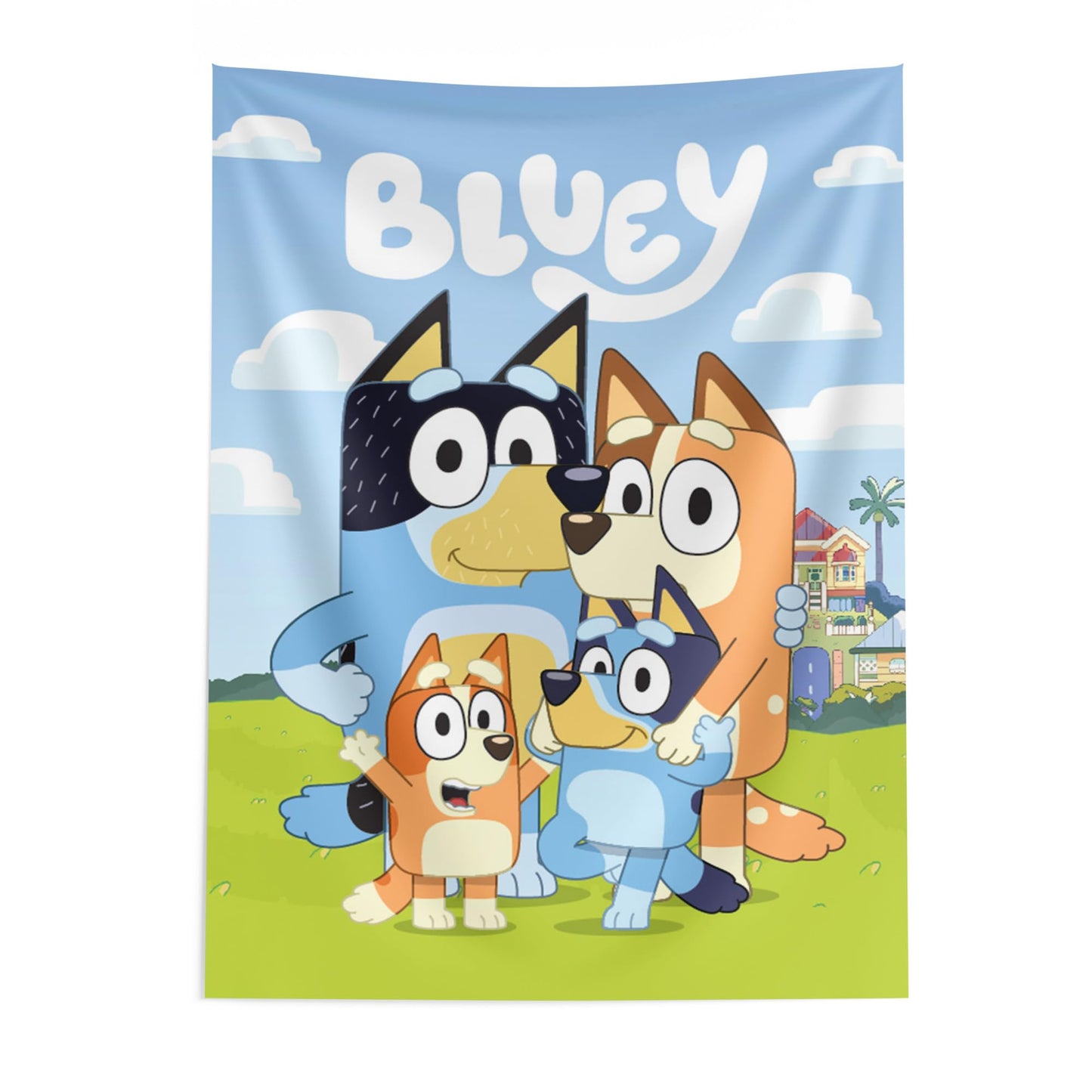 NORTHWEST Bluey Hooray Heelers Wall Hanging – Official Bluey Fabric Tapestry for Nursery, Playroom & Kids’ Birthday Banner, Party Decorations | 40 x 57 Inches