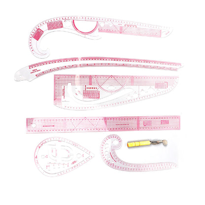 7PCS French Curve Ruler Set, High Accuracy Complete Tools Hip Curve Ruler with Scale, Sewing Ruler | Sewing Tools | Sewing Rulers | Craft Ruler for Beginners Tailors Pattern