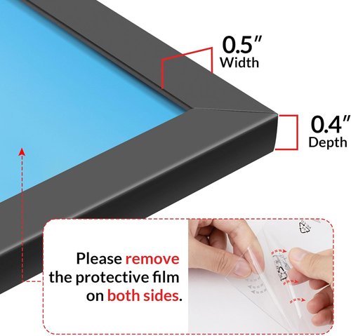 LaVie Home 5.5x8.5 Picture Frame - Classic Black Frame with HD Plexiglas for Vertical/Horizontal Display
