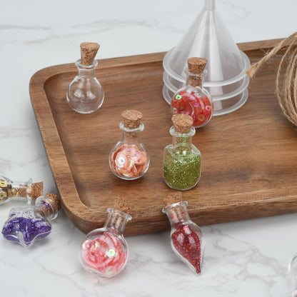 LYFJXX 50 Pieces Tiny Glass Spell Jars, Glass Wishes Bottle with Cork Stopper, Witchy Gifts, Birthday Gifts