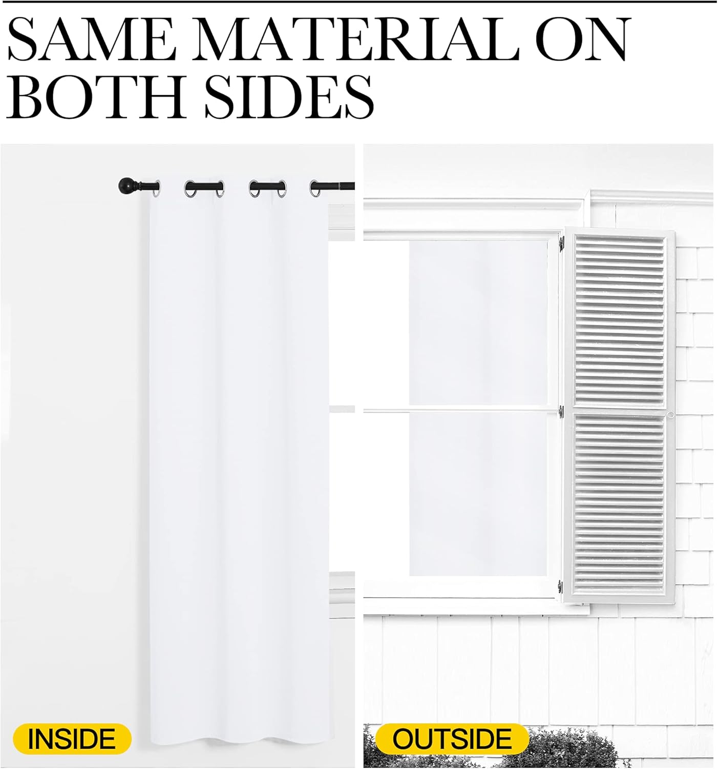 NICETOWN White Lightweight Curtain Panels - Non-Blackout Drapes for Bedroom & Dining Room | Set of 2, 42" W x 48" L