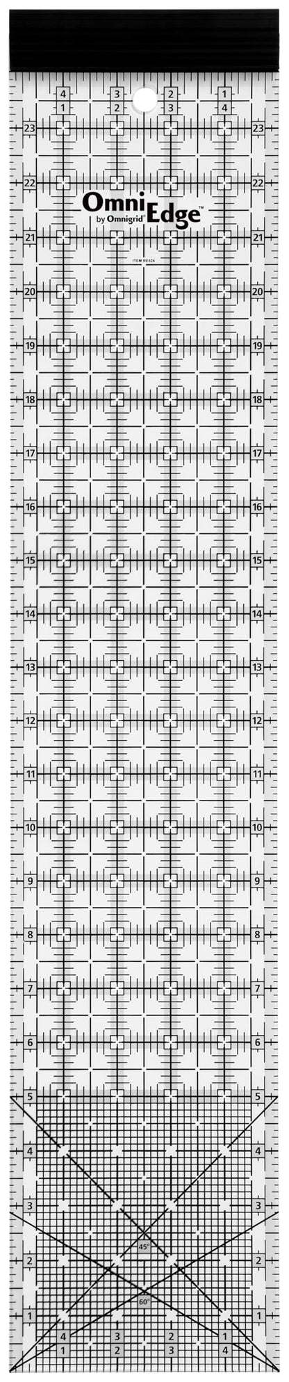 OmniEdge 5" x 24" Clear Acrylic Quilting Ruler with Removable Lip by Omnigrid