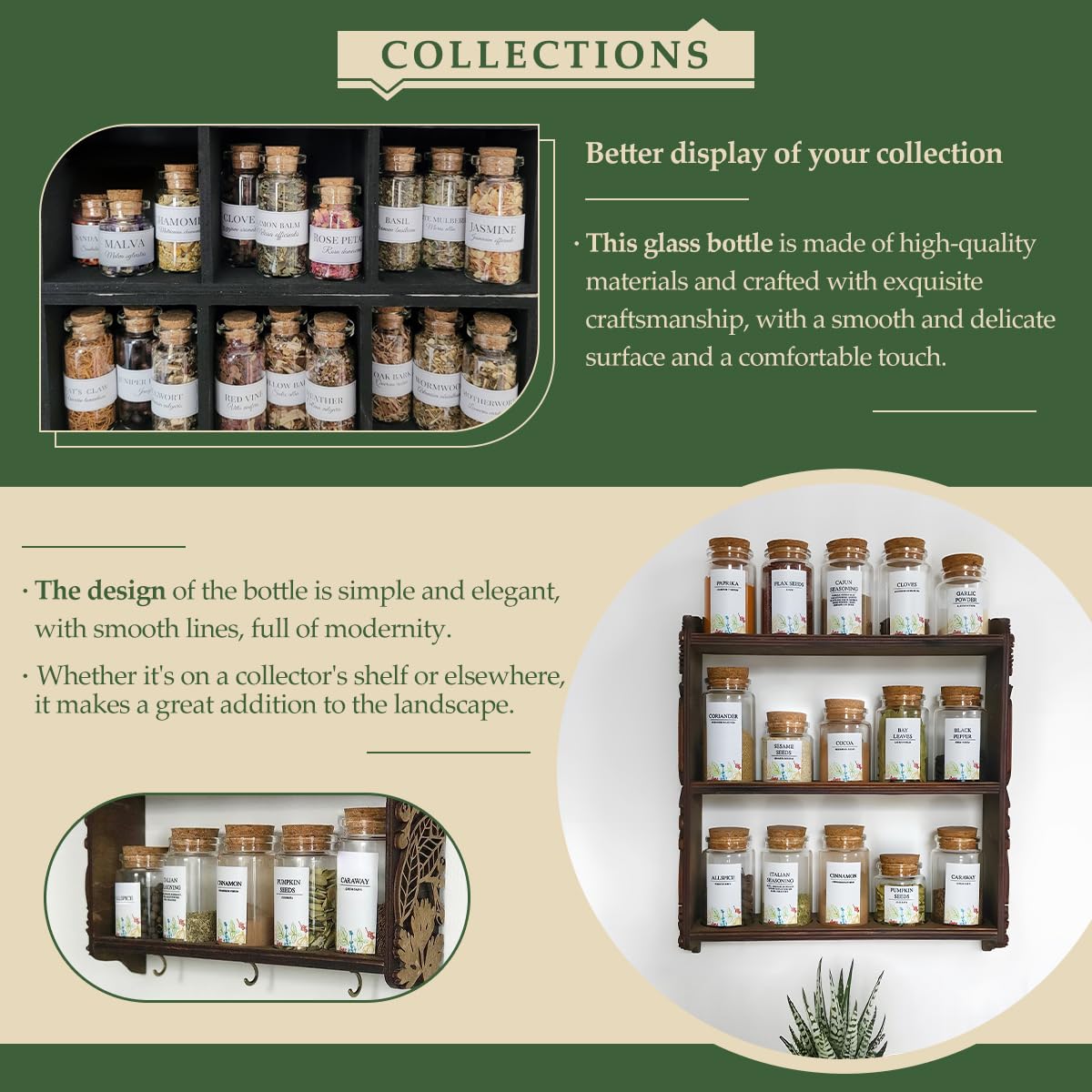 6-Pack 2.71 oz (80 ml) Glass Bottles with Cork Stoppers – for Spell Bottles, Spice Jars, DIY Party Favors, Travel Memories & Plant Propagation – Empty Recyclable Containers for Crafts, Kitchen,Décor