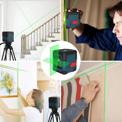 Laser Level, RockSeed Cross Line Laser with Self-Leveling, Vertical and Horizontal Line, Rotatable 360 Degree, Carrying Pouch, Battery Included(Green)