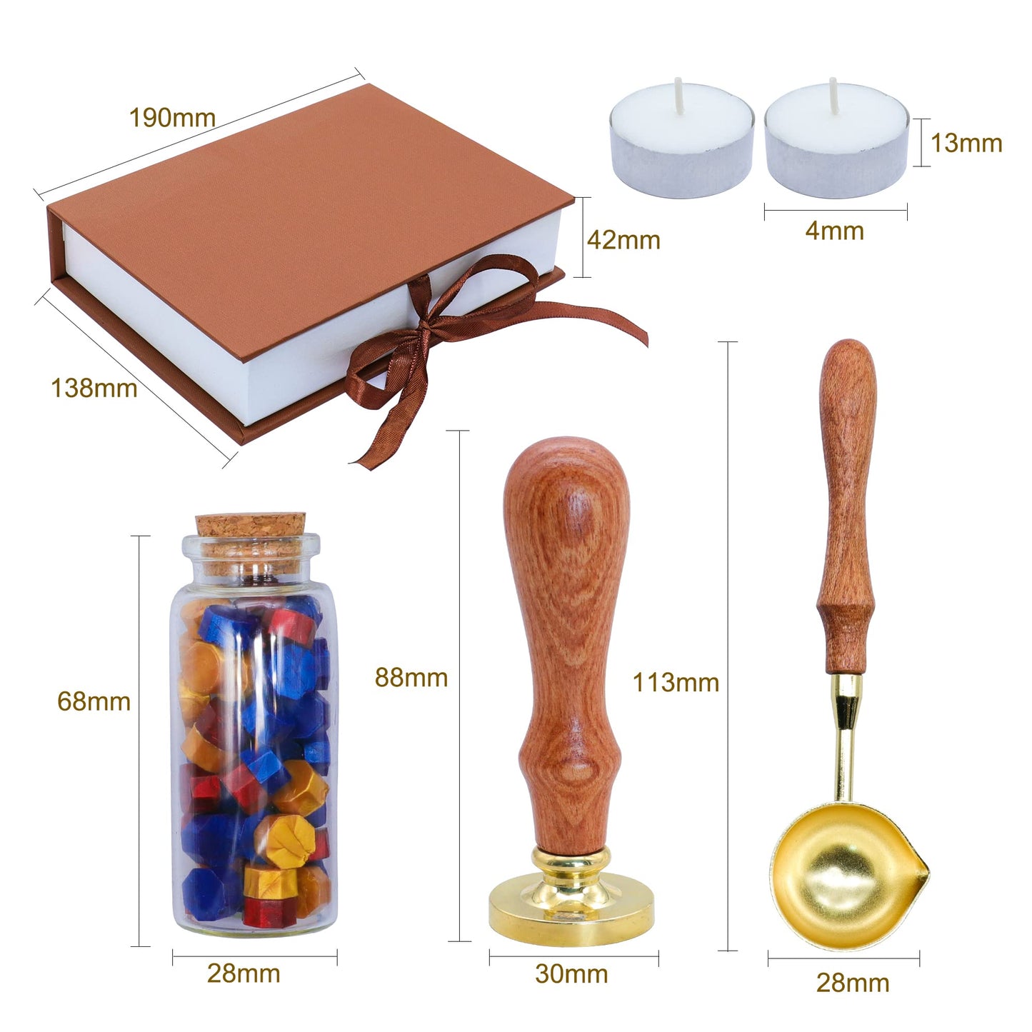 SWANGSA Starry Dragon Wax Seal Stamp Kit with 60pcs Sealing Wax Beads, Melting Spoon and Gift Box, Great for Embellishment of Party Invitations, Wine Packages, Gift Idea