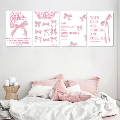 4Pcs Pink Bow Special Shape Diamond Art Kits for Adults Beginners,Full Round Drill Cute Coquette DIY 5D Diamond Painting Kits,Paint by Diamonds Dot Gem Art Crystal Easy,Home Wall Decor&Gift-12x16in