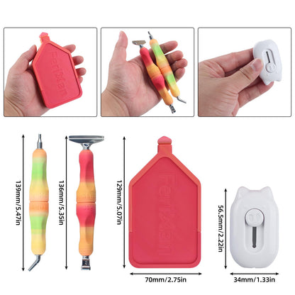 Ferixan Painting Tool Accessories for Diamond Art: Kit with Pen Tray Wax and Release Paper for Artwork Beginner 5D Craft DIY Nail