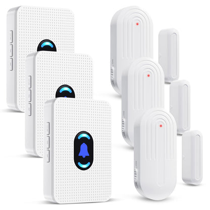 Daytech Wireless Door Chime, Door Dinger for Business Entry/Store/Home/Office, Door Alarms When Opened with 800 Ft Range,20 Chimes 5 Adjustable Volume 2 Sensors + 2 Receivers