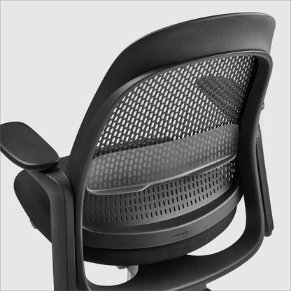 Haworth Breck Office Chair - Ergonomic Desk Seat with Height-Adjustable Lumbar Support, Black Trim, and 4D-Arms (Coal)
