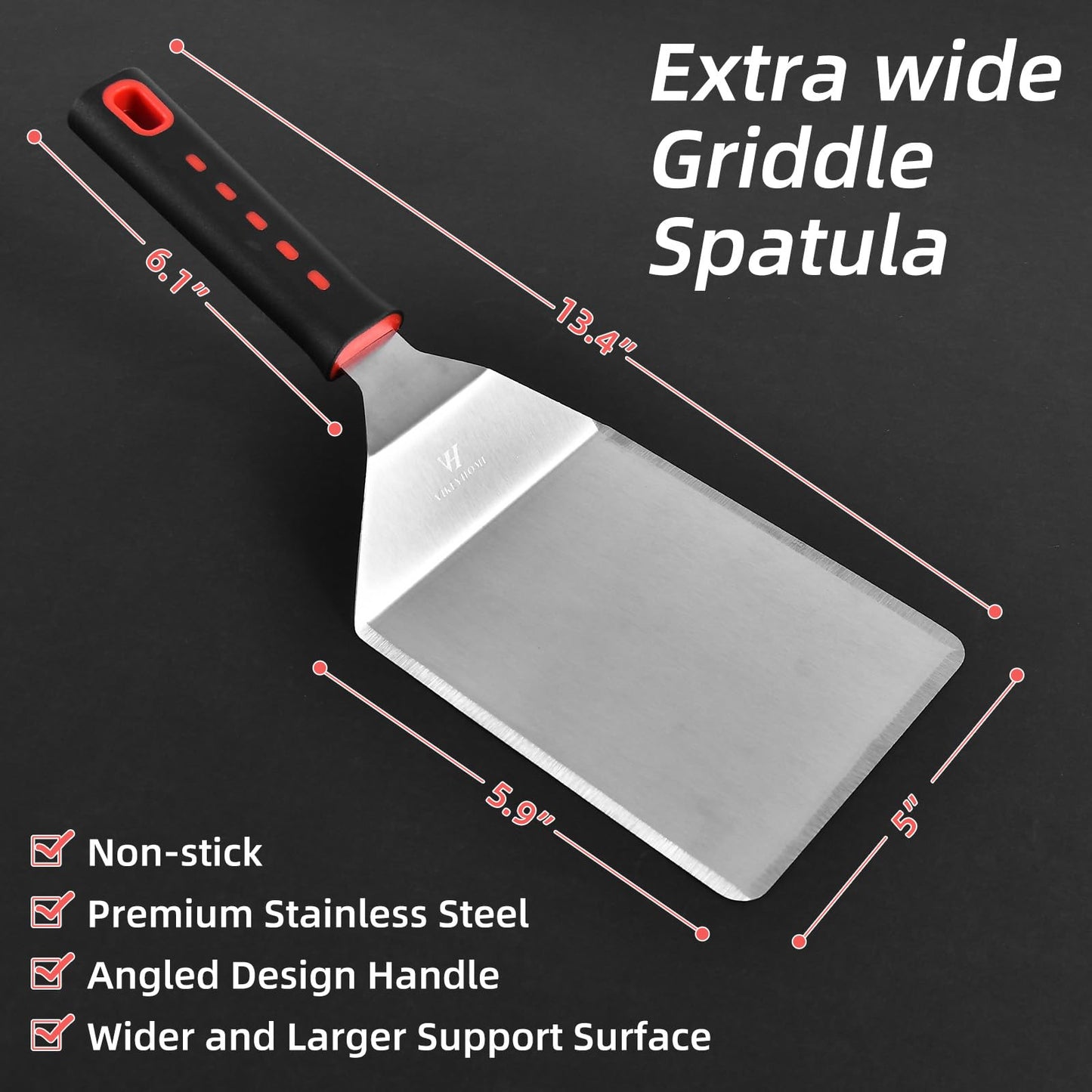 VIKEYHOME Griddle Accessories Kits, 30 Pcs Griddle Grill Tools Set, Professional Grill BBQ Spatula Set with Basting Cover, Spatula, Scraper, Bottle, Tongs, Egg Ring