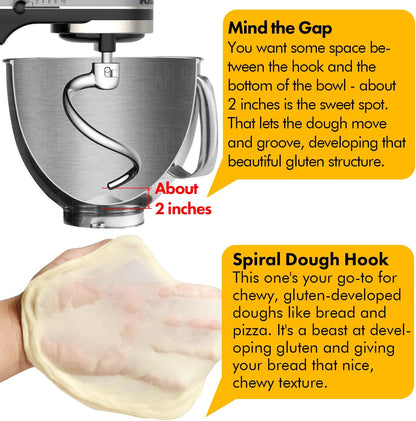 Stainless Steel Paddle Attachment SH6G, Compatible with KitchenAid 6QT Glass Bowl-Lift Stand Mixers, Dishwasher Safe