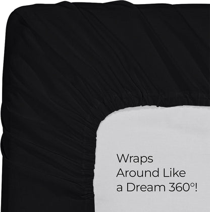 Utopia Bedding Twin Fitted Sheet - Deep Pocket Soft Microfiber - Fade Resistant & Easy Care | Black