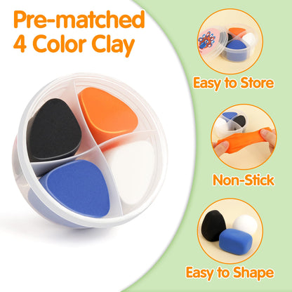 Air Dry Clay Kit for Kids, 12 Animals Modeling Clay for Kids, Molding Clay with Tutorial Cards & Video, 8 Sculpting Tools, Ultra Light, Safe & Non-Toxic, DIY Arts and Crafts Toys Gifts for Boys Girls