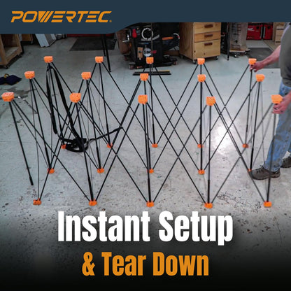 POWERTEC Arachni-Flex Workstation 4x6ft Portable & Collapsible Workstand - Heavy Duty Folding Work Table Base, 4500 lbs Capacity 36 Inch Work Height, No Assembly Mobile Workbench w/Carry Strap(71929V)