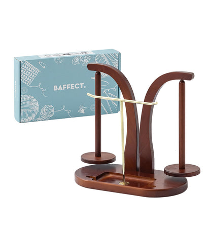 Baffect Yarn Holder Magnetic, Wooden Yarn Ball Holder with T-Shaped Holder & Phone Stand, Yarn Spindle with Double Spindles, Spinning Yarn Holder for Crochet Lovers