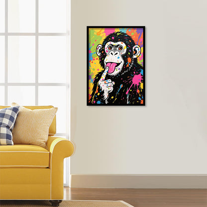 JZHYOAN Monkey Diamond Art Kits for Adults DIY Animal Diamond Painting Kit 5D Full Drill Round Painting for Beginners Home Wall Decor Crystal Rhinestone Round Gem Art Craft Embroidery Kits 30x40cm