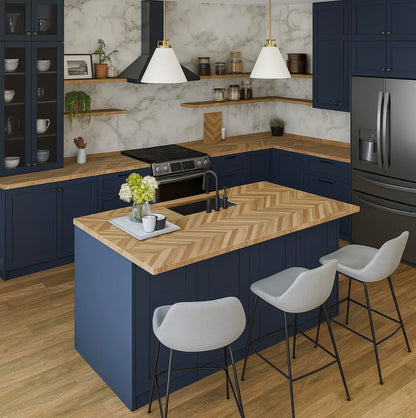 72 in x 26 in x 1.5 in Wood Butcher Block Countertop, Natural Chevron Acacia, Unfinished Solid Tabletop – Ideal for DIY Kitchen/Dining Room/Home Office
