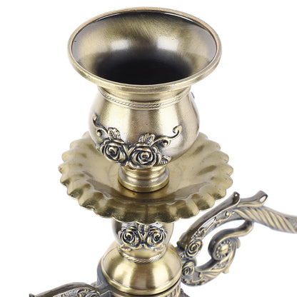 Tyenaza Metal Candelabra, European Style Retro Candlestick Holder Romantic Candle Holder Decoration Elegant Candle Stand for Wedding Dining Table Christmas Party Home Decoration (Bronze - 3 Heads)
