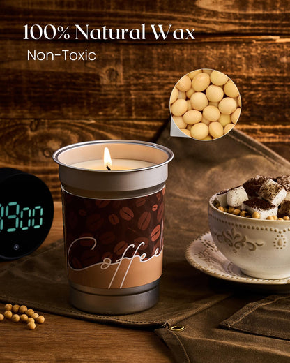 M&SENSE Iced Coffee Candle Summer Sea Salt Scented, 16.2oz