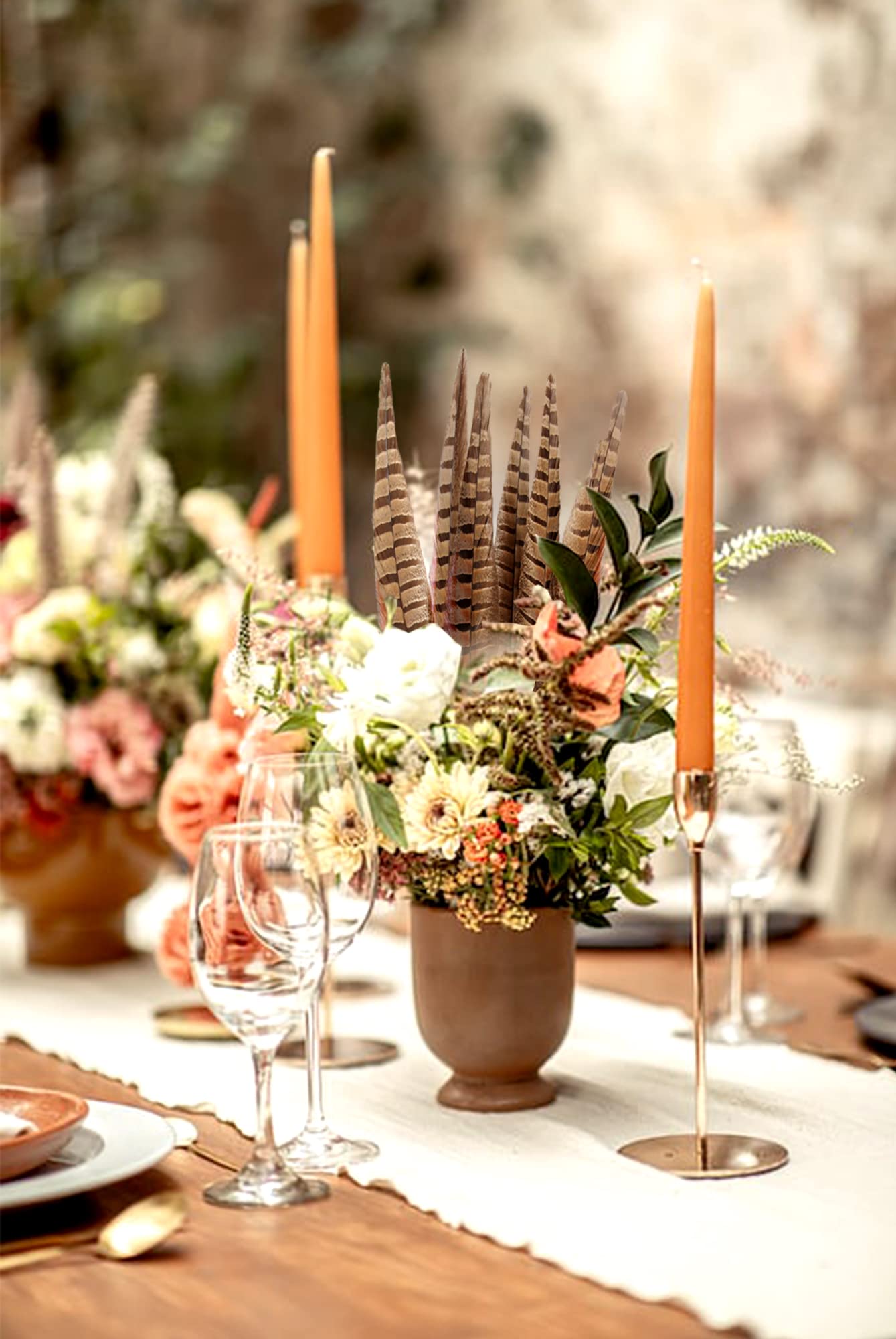 20pcs Female Pheasant Feather Natural Ringneck Tails Feathers 6-8inch 15-20cm for Crafts Home Wedding Party Performance DIY Decoration Pheasant Feather,Female Pheasant Feathers