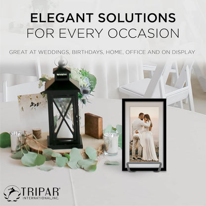 Tripar Square Mini Wire Easel, Silver Plated Tabletop Stand for Books, Plates, Photos, and More (3-Inch Depth)