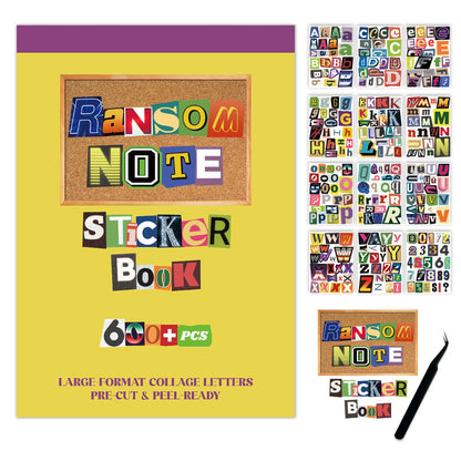 Large Ransom Note Alphabet Letter Stickers Book, Retro Mixed Font Collage Stickers for Scrapbooking, Junk Journal, DIY Craft Projects, Peel & Ready Stickers for Journaling, Card Making, Home Decor
