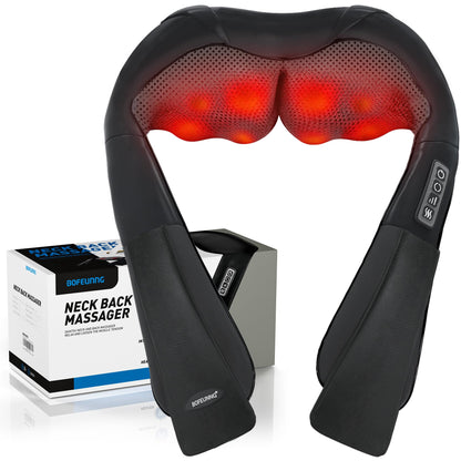 Shiatsu Neck and Back Massager for Pain Relief Deep Tissue, Neck and Shoulder Massager with Heat, Electric Kneading Back Massage for Muscle, Waist, Leg and Foot, Best Gift for Women Men Mom Dad