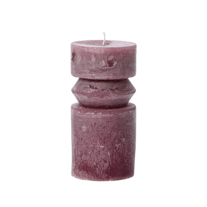 Creative Co-Op Unscented Totem Pillar, Pinot Candles, 3" L x 3" W x 6" H, Purple (Pack of 2)