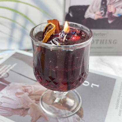 Decorative Jar Candles for Home Scented Aromatherapy Candle Long Lasting Cute Candles Gift for Women Mother's Thanksgiving Day Birthday Present Unique Jelly Wax Candle Wine Glasses