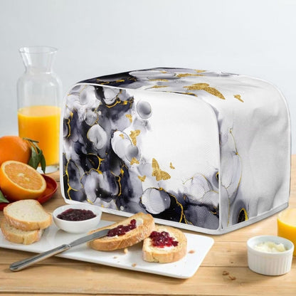 Marbling Butterfly Print 2 Slice Toaster Dust Cover, Kitchen Microwave Oven Cover, Anti Dust and Fingerprint