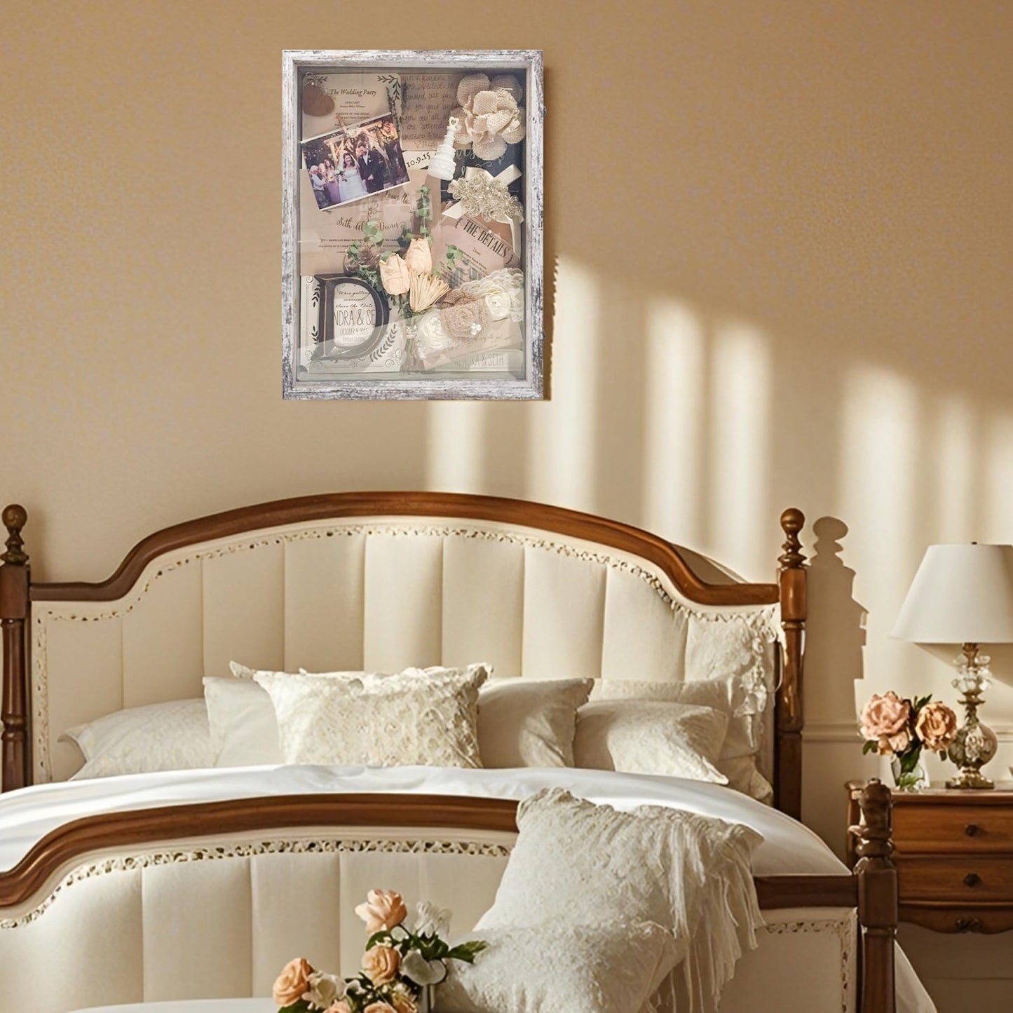 Hodeframe Shadow Box Frame 18x24, Wood Shadow Box Display Case with Glass Window Metal Lock, Memory Box for Memorabilia Awards Medals Photos Black
