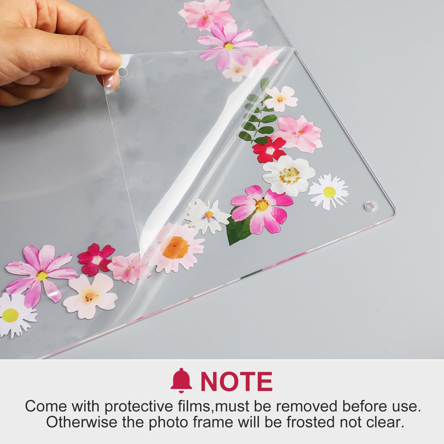 Novabright 2 Set 2026 8.5x11 Floral Acrylic Graduation Certificate Frame Pressed Flower Wall Mount Floating A4 Picture Frame Double Panel for Graduation Certificate Degree Document Memory Picture Gift