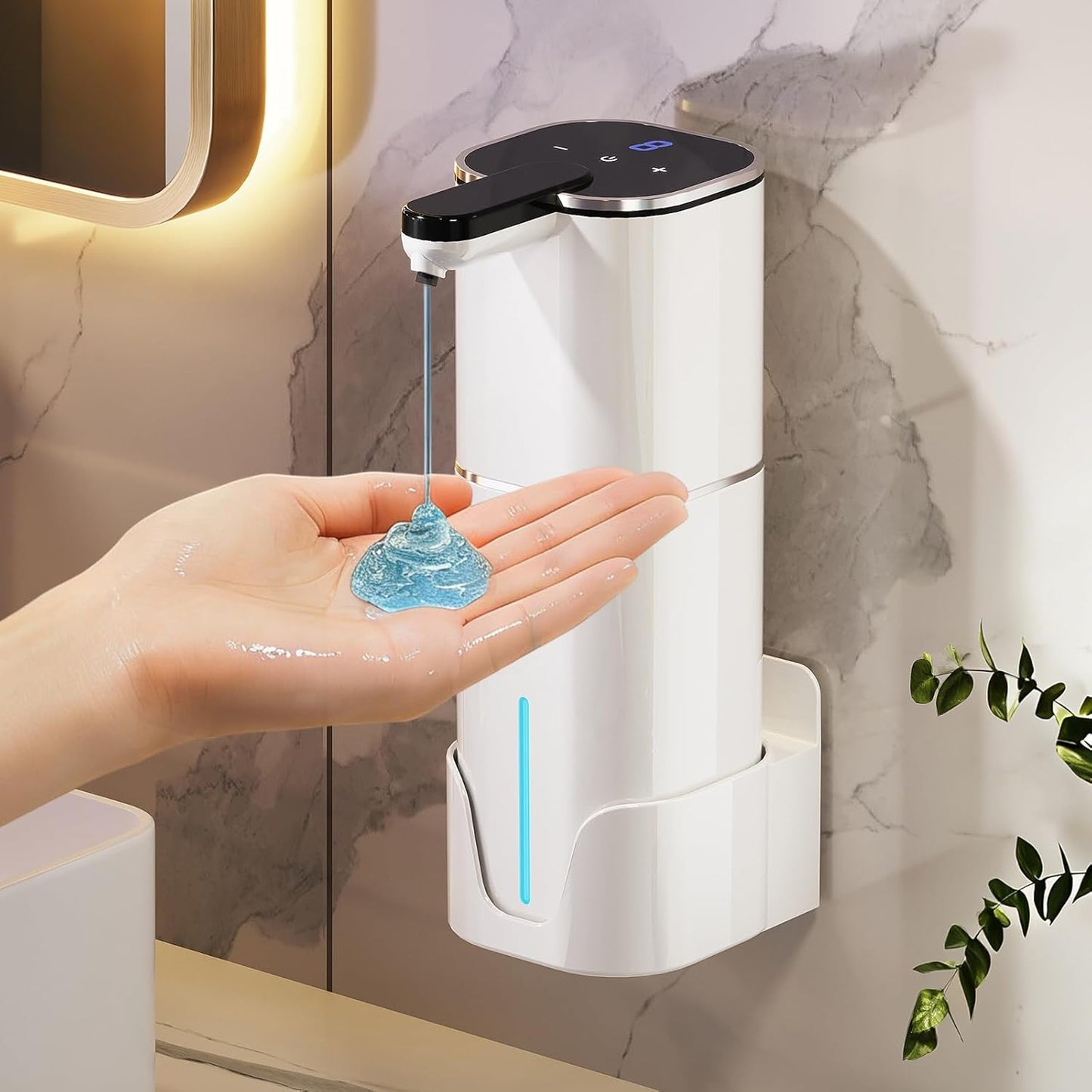 CATIRE 17.6oz 2000mAh, 8 Countertop Upgraded Larger Capacity Automatic Dish Soap Dispenser Touchless, Liquid Hand Soap